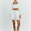 DISSH HAZEL WHITE LINEN JOGGER SHORT