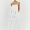 DISSH KINGSLEY WHITE LINEN MIDI DRESS