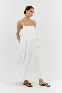 DISSH KINGSLEY WHITE LINEN MIDI DRESS 7 DISSH KINGSLEY WHITE LINEN MIDI DRESS -DISSH all-clothing Shop DLD11341WE.100 12