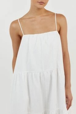 DISSH KINGSLEY WHITE LINEN MIDI DRESS 9 DISSH KINGSLEY WHITE LINEN MIDI DRESS -DISSH all-clothing Shop DLD11341WE.100 14