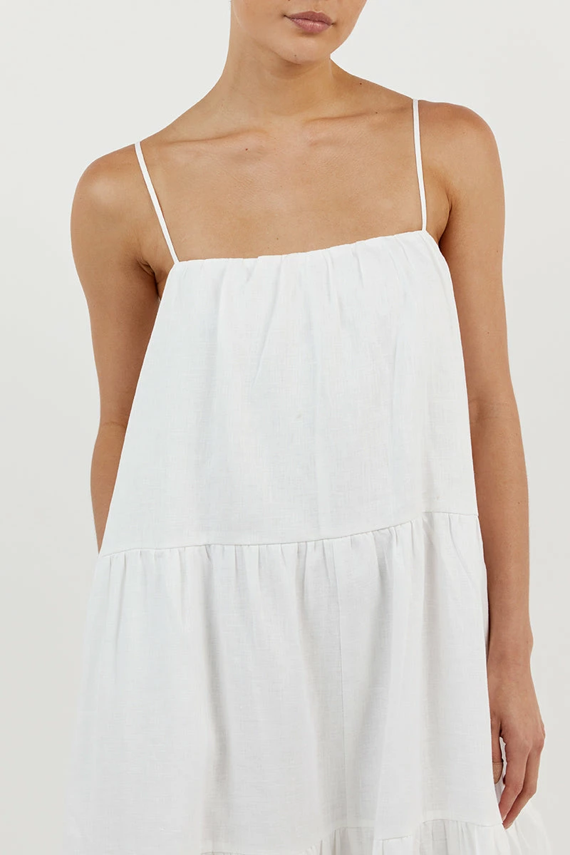 DISSH KINGSLEY WHITE LINEN MIDI DRESS 5 DISSH KINGSLEY WHITE LINEN MIDI DRESS - Image 5