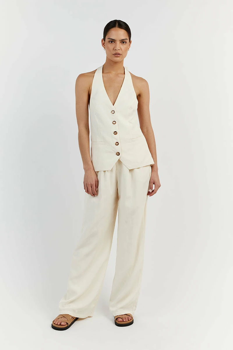 DISSH KAI OFF WHITE HALTER VEST 2 DISSH KAI OFF WHITE HALTER VEST - Image 2