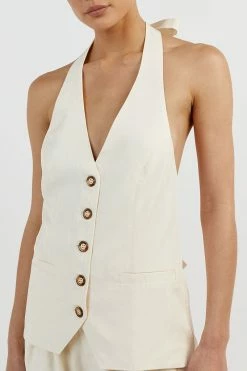 DISSH KAI OFF WHITE HALTER VEST 7 DISSH KAI OFF WHITE HALTER VEST -DISSH all-clothing Shop DNP01015OW.105 4