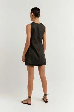 DISSH LOGAN BLACK LINEN LONGLINE TOP 13 DISSH LOGAN BLACK LINEN LONGLINE TOP -DISSH all-clothing Shop DNP02001BK.600 3