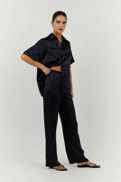 DISSH EVANS NAVY SILK VACATION SHIRT -DISSH all-clothing Shop DNP03056NAV.490 2