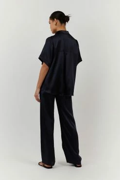 DISSH EVANS NAVY SILK VACATION SHIRT -DISSH all-clothing Shop DNP03056NAV.490 3