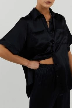 DISSH EVANS NAVY SILK VACATION SHIRT -DISSH all-clothing Shop DNP03056NAV.490 4