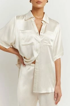 DISSH SIMONE PEARL SATIN VACATION SHIRT -DISSH all-clothing Shop DNP03056NUD.155 4 ff5c3653 a13c 4499 8b70 5252e6b3332f