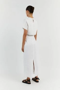 DISSH GEORGIE WHITE LINEN FRINGE CROP TOP 9 DISSH GEORGIE WHITE LINEN FRINGE CROP TOP -DISSH all-clothing Shop DNP04094WE.100 13