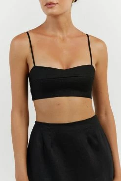 DISSH VIENNA BLACK LINEN MINI SKIRT -DISSH all-clothing Shop DNP05028BK.600 14