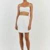 DISSH VIENNA WHITE LINEN MINI SKIRT