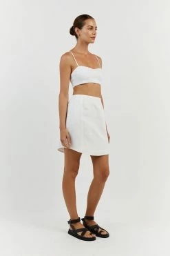 DISSH VIENNA WHITE LINEN MINI SKIRT -DISSH all-clothing Shop DNP05028WE.100 12