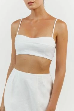 DISSH VIENNA WHITE LINEN MINI SKIRT -DISSH all-clothing Shop DNP05028WE.100 14