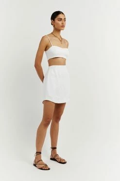 DISSH VIENNA WHITE LINEN CURVED CROP TOP 14 DISSH VIENNA WHITE LINEN CURVED CROP TOP -DISSH all-clothing Shop DNP05028WE.100 2 d0fde84f 84f7 4ae9 876f 59e094c66985