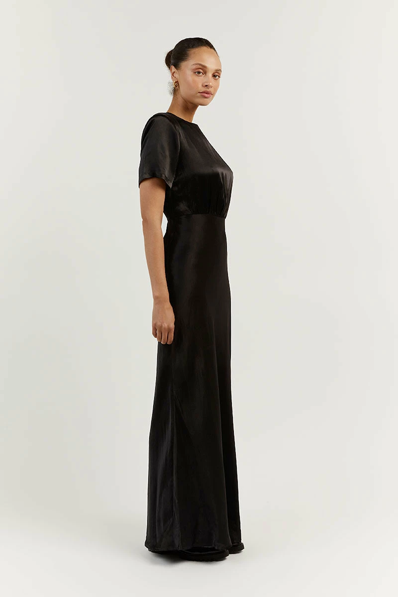 DISSH ANABELLE BLACK SATIN MIDI DRESS 3 DISSH ANABELLE BLACK SATIN MIDI DRESS - Image 3