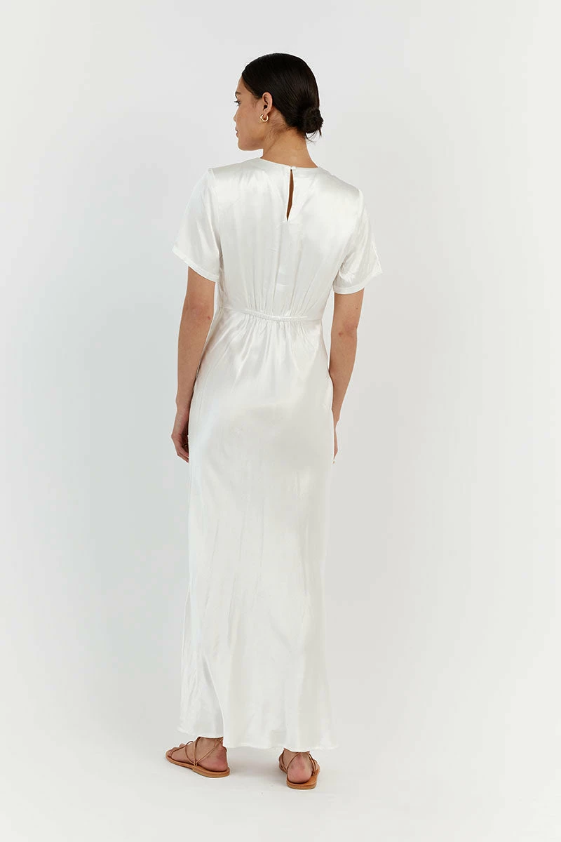 DISSH AISLE WHITE SATIN MIDI DRESS 5 DISSH AISLE WHITE SATIN MIDI DRESS - Image 5