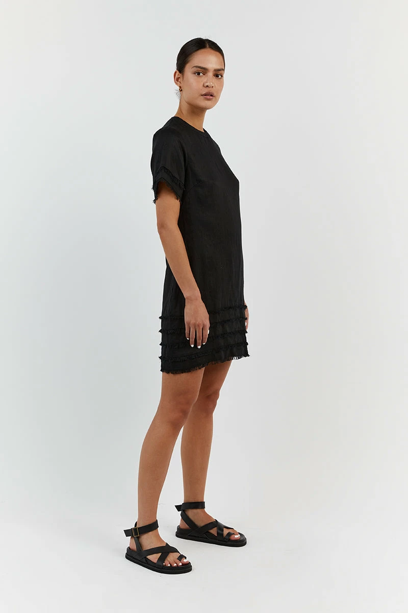 DISSH GEORGIE BLACK LINEN MINI DRESS 2 DISSH GEORGIE BLACK LINEN MINI DRESS - Image 2