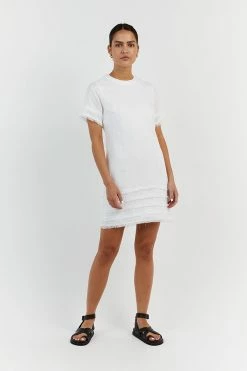 DISSH GEORGIE WHITE LINEN MINI DRESS