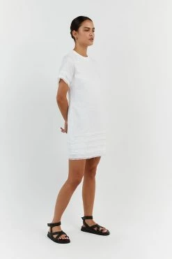 DISSH GEORGIE WHITE LINEN MINI DRESS 7 DISSH GEORGIE WHITE LINEN MINI DRESS -DISSH all-clothing Shop DNP11176WE.100 12