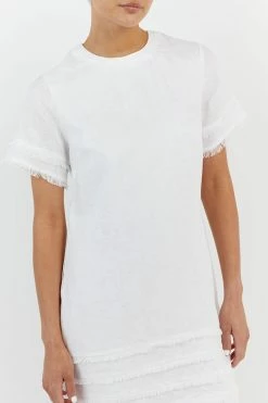 DISSH GEORGIE WHITE LINEN MINI DRESS 9 DISSH GEORGIE WHITE LINEN MINI DRESS -DISSH all-clothing Shop DNP11176WE.100 14