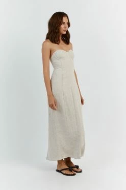 DISSH LEO NATURAL LINEN MIDI DRESS 7 DISSH LEO NATURAL LINEN MIDI DRESS -DISSH all-clothing Shop DNP11179NAT.150 12