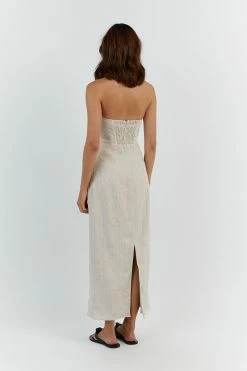 DISSH LEO NATURAL LINEN MIDI DRESS 8 DISSH LEO NATURAL LINEN MIDI DRESS -DISSH all-clothing Shop DNP11179NAT.150 13