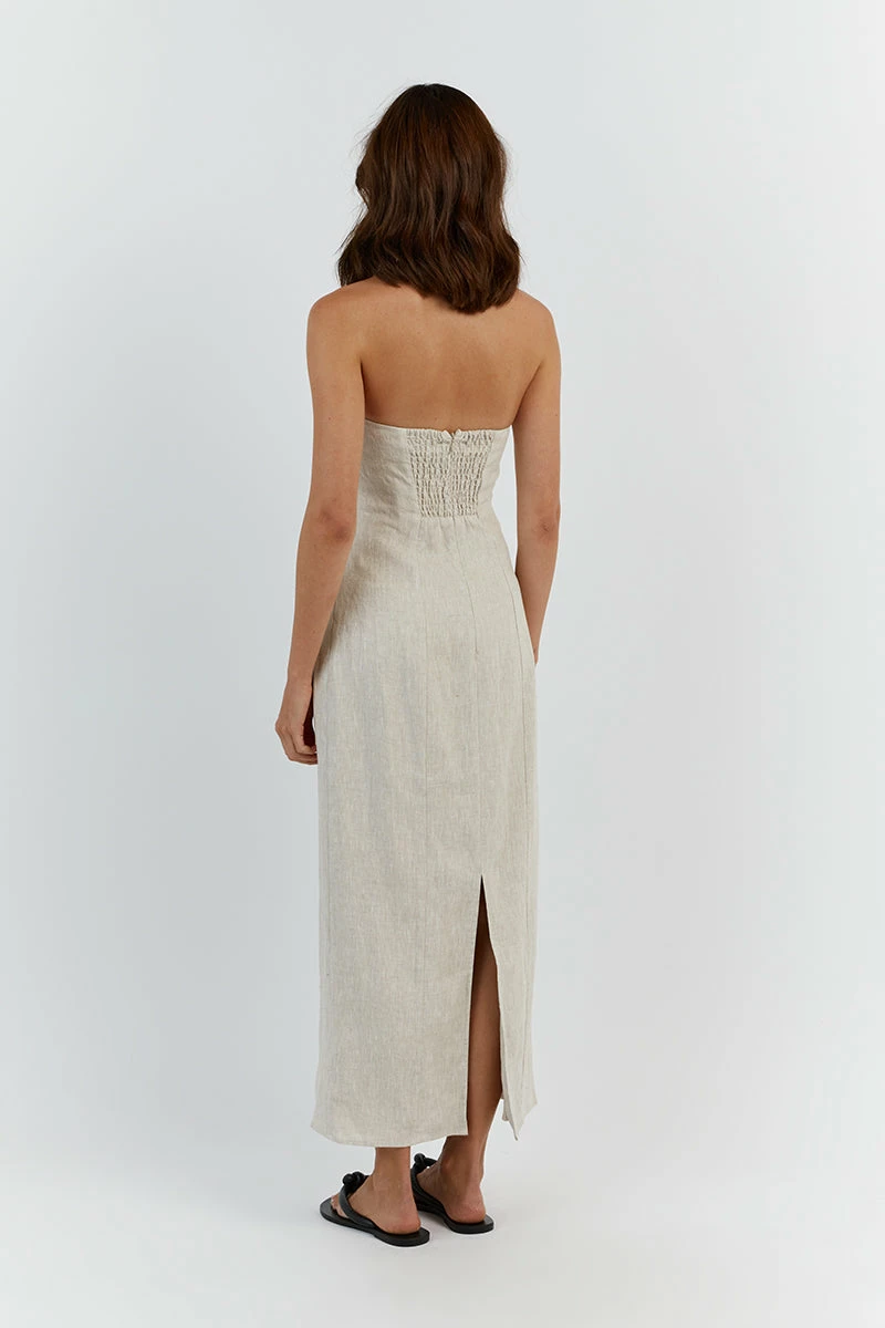 DISSH LEO NATURAL LINEN MIDI DRESS 4 DISSH LEO NATURAL LINEN MIDI DRESS - Image 4