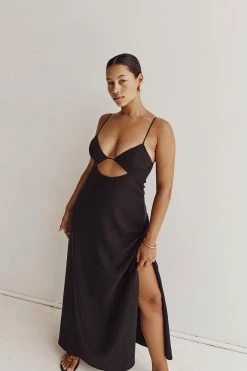 DISSH SHARNI BLACK MIDI DRESS