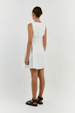 DISSH PIA WHITE LINEN LOW NECK MINI DRESS 8 DISSH PIA WHITE LINEN LOW NECK MINI DRESS -DISSH all-clothing Shop DNP11192WE.100 13 ed268489 4e84 491b bc81 bbeca4897e90