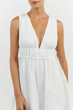 DISSH PIA WHITE LINEN LOW NECK MINI DRESS 9 DISSH PIA WHITE LINEN LOW NECK MINI DRESS -DISSH all-clothing Shop DNP11192WE.100 14 cefcd452 459f 4202 ab1b eb0efef6b401