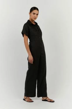 DISSH LILY BLACK LINEN BOILER SUIT 7 DISSH LILY BLACK LINEN BOILER SUIT -DISSH all-clothing Shop DNP13003BK.600 2 facddeef 5574 46b1 9a7f 67211f9738c4