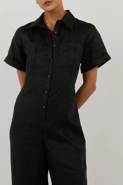 DISSH LILY BLACK LINEN BOILER SUIT 9 DISSH LILY BLACK LINEN BOILER SUIT -DISSH all-clothing Shop DNP13003BK.600 4 3a0ffc33 8d81 4c4a 9c85 f3006bcd1e6f