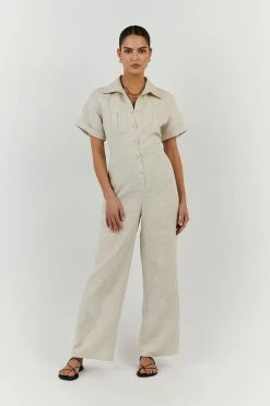 DISSH LILY NATURAL LINEN BOILER SUIT