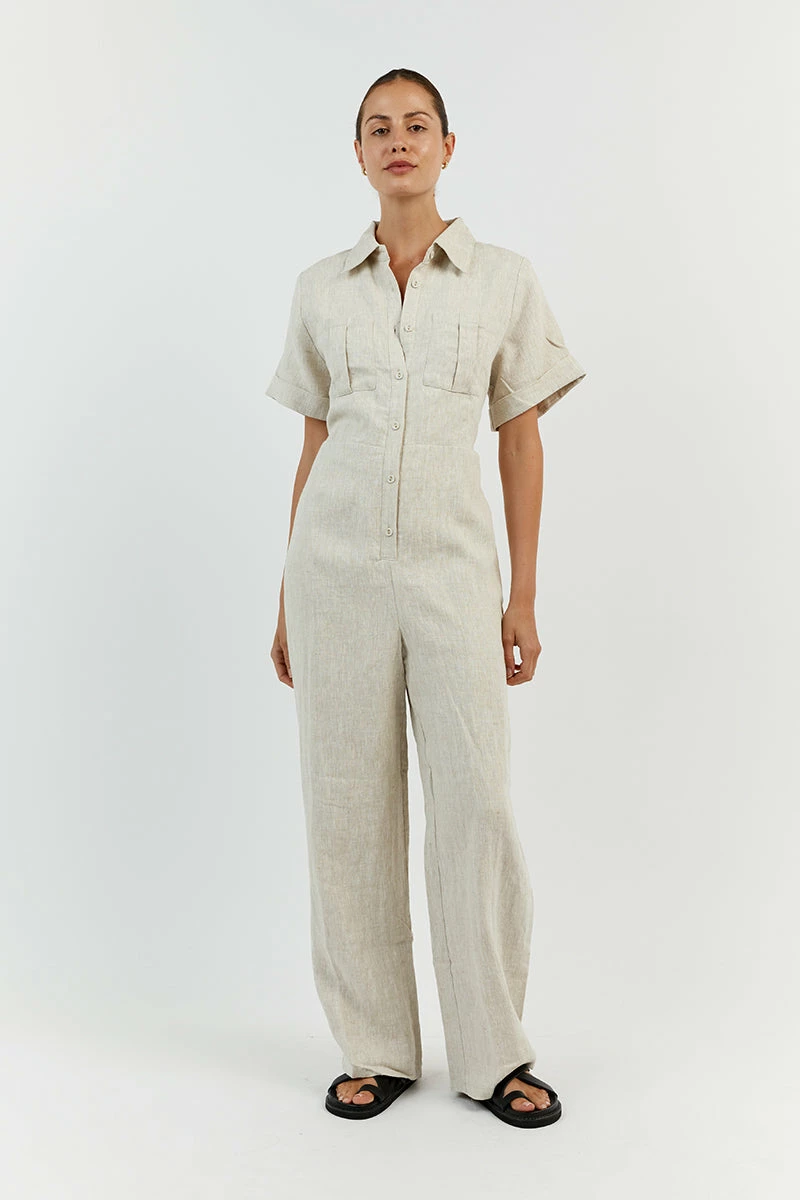 DISSH LILY NATURAL LINEN BOILER SUIT 6 DISSH LILY NATURAL LINEN BOILER SUIT - Image 6