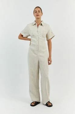 DISSH LILY NATURAL LINEN BOILER SUIT 16 DISSH LILY NATURAL LINEN BOILER SUIT -DISSH all-clothing Shop DNP13003NAT.150 11