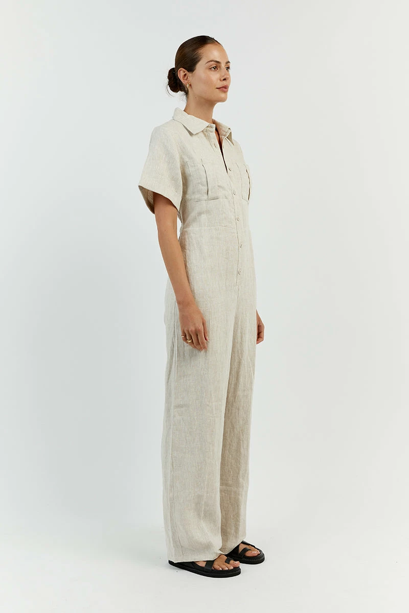 DISSH LILY NATURAL LINEN BOILER SUIT 8 DISSH LILY NATURAL LINEN BOILER SUIT - Image 8