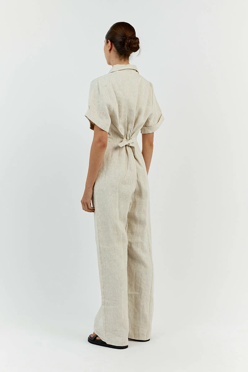DISSH LILY NATURAL LINEN BOILER SUIT 9 DISSH LILY NATURAL LINEN BOILER SUIT - Image 9
