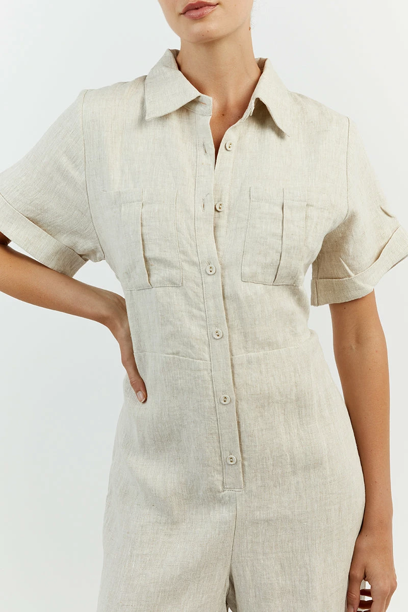 DISSH LILY NATURAL LINEN BOILER SUIT 10 DISSH LILY NATURAL LINEN BOILER SUIT - Image 10