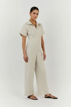 DISSH LILY NATURAL LINEN BOILER SUIT 12 DISSH LILY NATURAL LINEN BOILER SUIT -DISSH all-clothing Shop DNP13003NAT.150 2