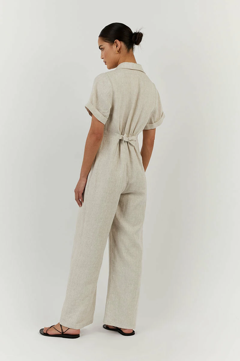 DISSH LILY NATURAL LINEN BOILER SUIT 4 DISSH LILY NATURAL LINEN BOILER SUIT - Image 4