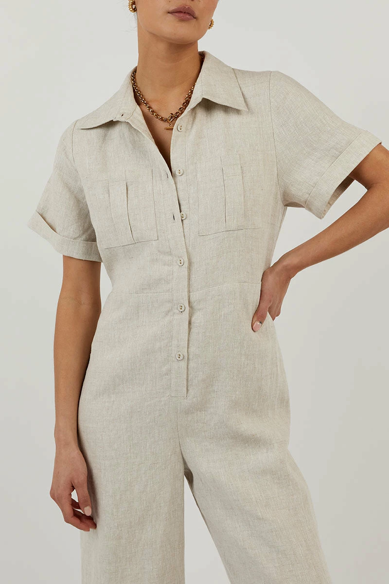 DISSH LILY NATURAL LINEN BOILER SUIT 5 DISSH LILY NATURAL LINEN BOILER SUIT - Image 5