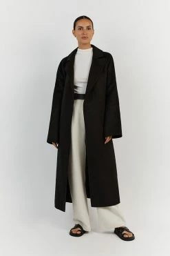 DISSH MATILDA BLACK WOOL FELT COAT