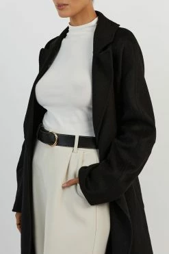 DISSH MATILDA BLACK WOOL FELT COAT -DISSH all-clothing Shop DQF02015BK.600 13