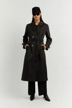 DISSH FOSTER BLACK COTTON TRENCH COAT 8 DISSH FOSTER BLACK COTTON TRENCH COAT -DISSH all-clothing Shop DQF02016BK.600