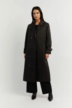 DISSH FOSTER BLACK COTTON TRENCH COAT