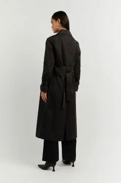 DISSH FOSTER BLACK COTTON TRENCH COAT 10 DISSH FOSTER BLACK COTTON TRENCH COAT -DISSH all-clothing Shop DQF02016BK.600 3