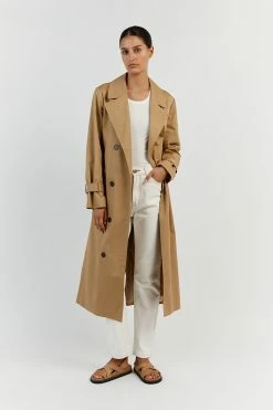 DISSH FOSTER TAN COTTON TRENCH COAT
