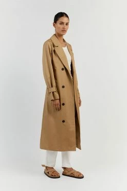 DISSH FOSTER TAN COTTON TRENCH COAT 7 DISSH FOSTER TAN COTTON TRENCH COAT -DISSH all-clothing Shop DQF02016TAN.560 12