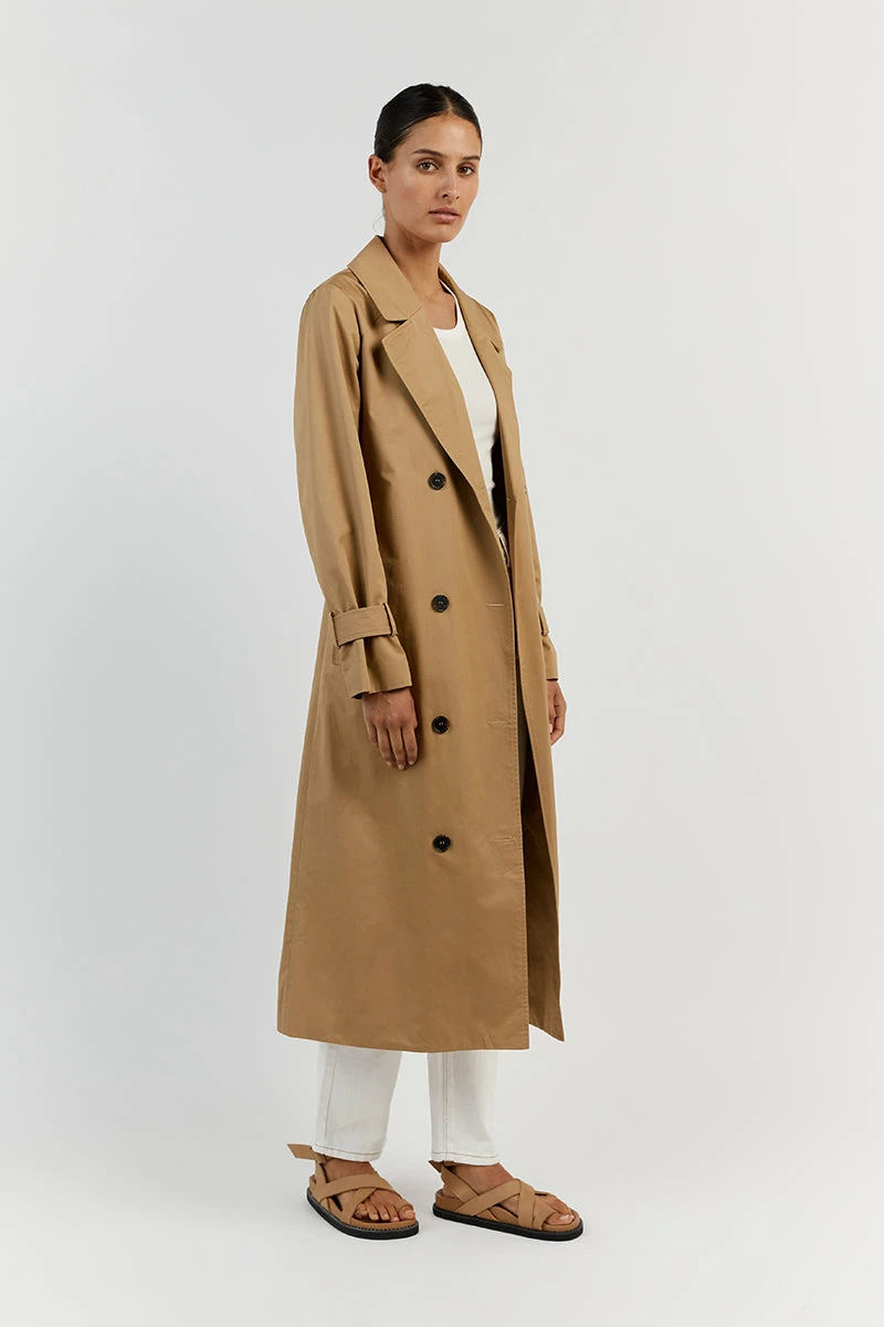 DISSH FOSTER TAN COTTON TRENCH COAT 3 DISSH FOSTER TAN COTTON TRENCH COAT - Image 3