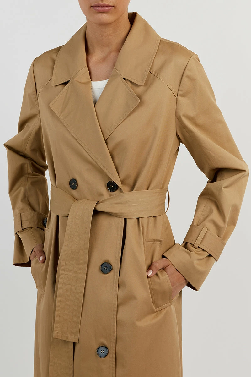 DISSH FOSTER TAN COTTON TRENCH COAT 5 DISSH FOSTER TAN COTTON TRENCH COAT - Image 5